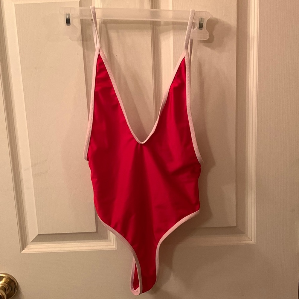 Red & White Small Sexy Cheeky Swimsuit
